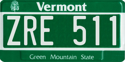 VT license plate ZRE511