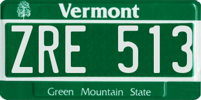 VT license plate ZRE513