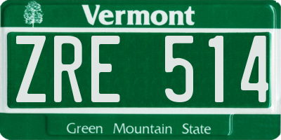 VT license plate ZRE514