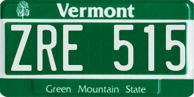 VT license plate ZRE515