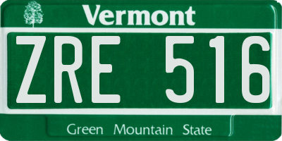 VT license plate ZRE516
