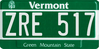 VT license plate ZRE517
