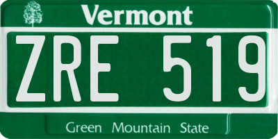 VT license plate ZRE519