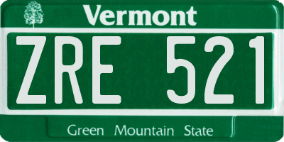 VT license plate ZRE521