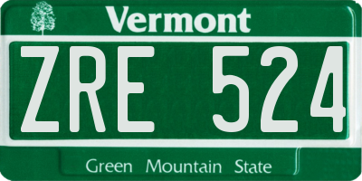 VT license plate ZRE524