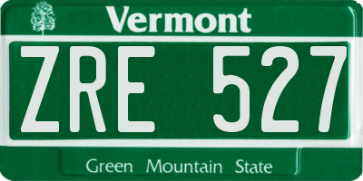 VT license plate ZRE527