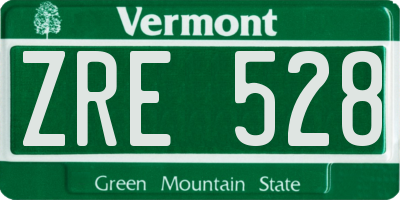 VT license plate ZRE528