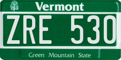 VT license plate ZRE530