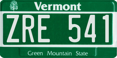VT license plate ZRE541