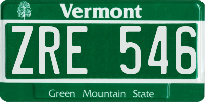 VT license plate ZRE546