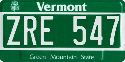 VT license plate ZRE547