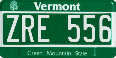 VT license plate ZRE556