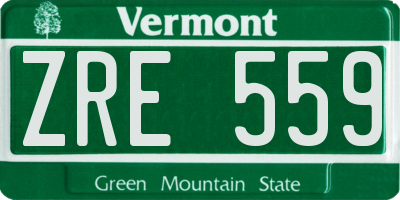 VT license plate ZRE559