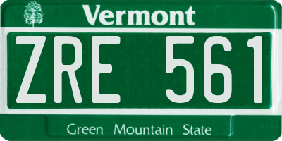 VT license plate ZRE561