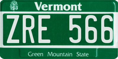 VT license plate ZRE566