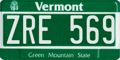 VT license plate ZRE569
