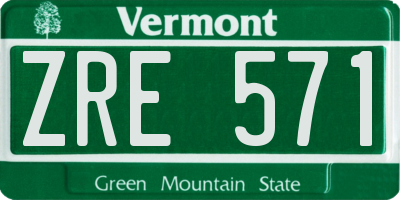 VT license plate ZRE571