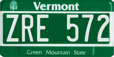 VT license plate ZRE572