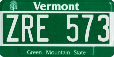 VT license plate ZRE573