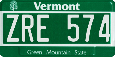 VT license plate ZRE574