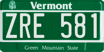 VT license plate ZRE581