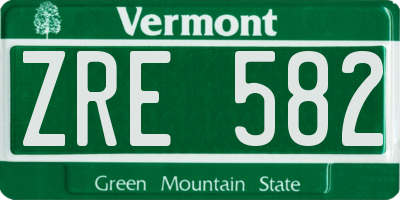 VT license plate ZRE582