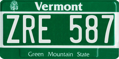 VT license plate ZRE587