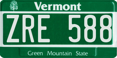 VT license plate ZRE588