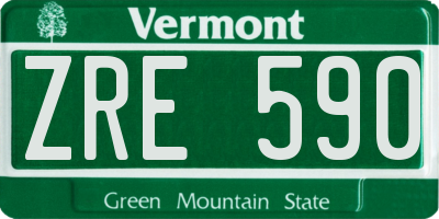 VT license plate ZRE590