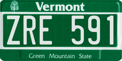 VT license plate ZRE591