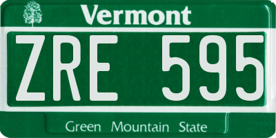 VT license plate ZRE595