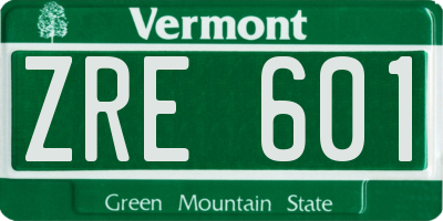 VT license plate ZRE601
