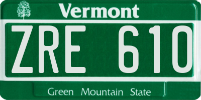 VT license plate ZRE610