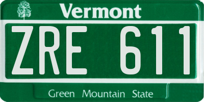 VT license plate ZRE611