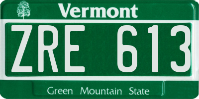 VT license plate ZRE613