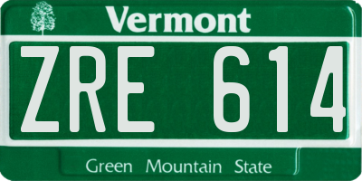 VT license plate ZRE614