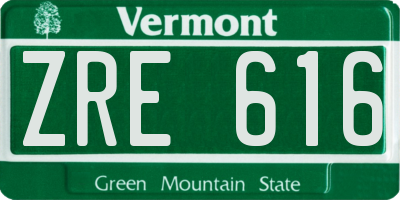VT license plate ZRE616