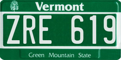 VT license plate ZRE619