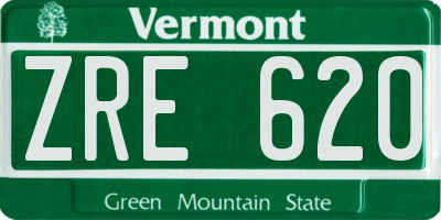 VT license plate ZRE620