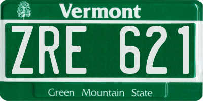 VT license plate ZRE621