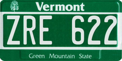 VT license plate ZRE622