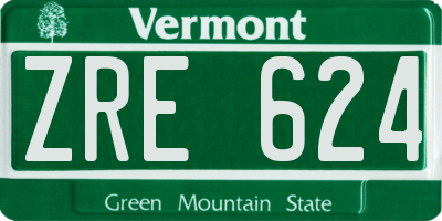 VT license plate ZRE624