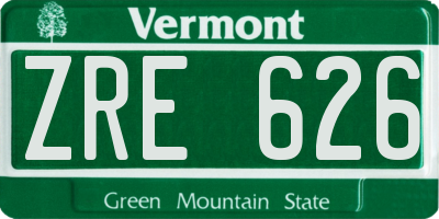 VT license plate ZRE626