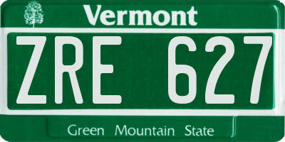 VT license plate ZRE627