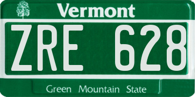 VT license plate ZRE628