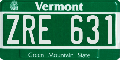 VT license plate ZRE631