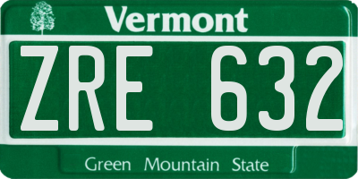 VT license plate ZRE632