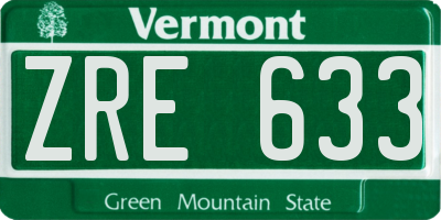 VT license plate ZRE633