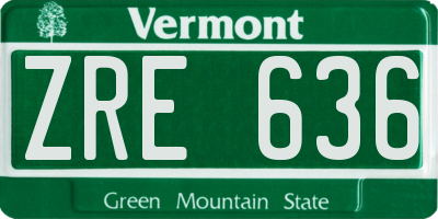 VT license plate ZRE636