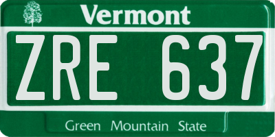 VT license plate ZRE637